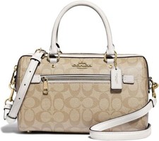Coach Rowan Satchel in Signature Canvas, Light Khaki - Chalk, NWT