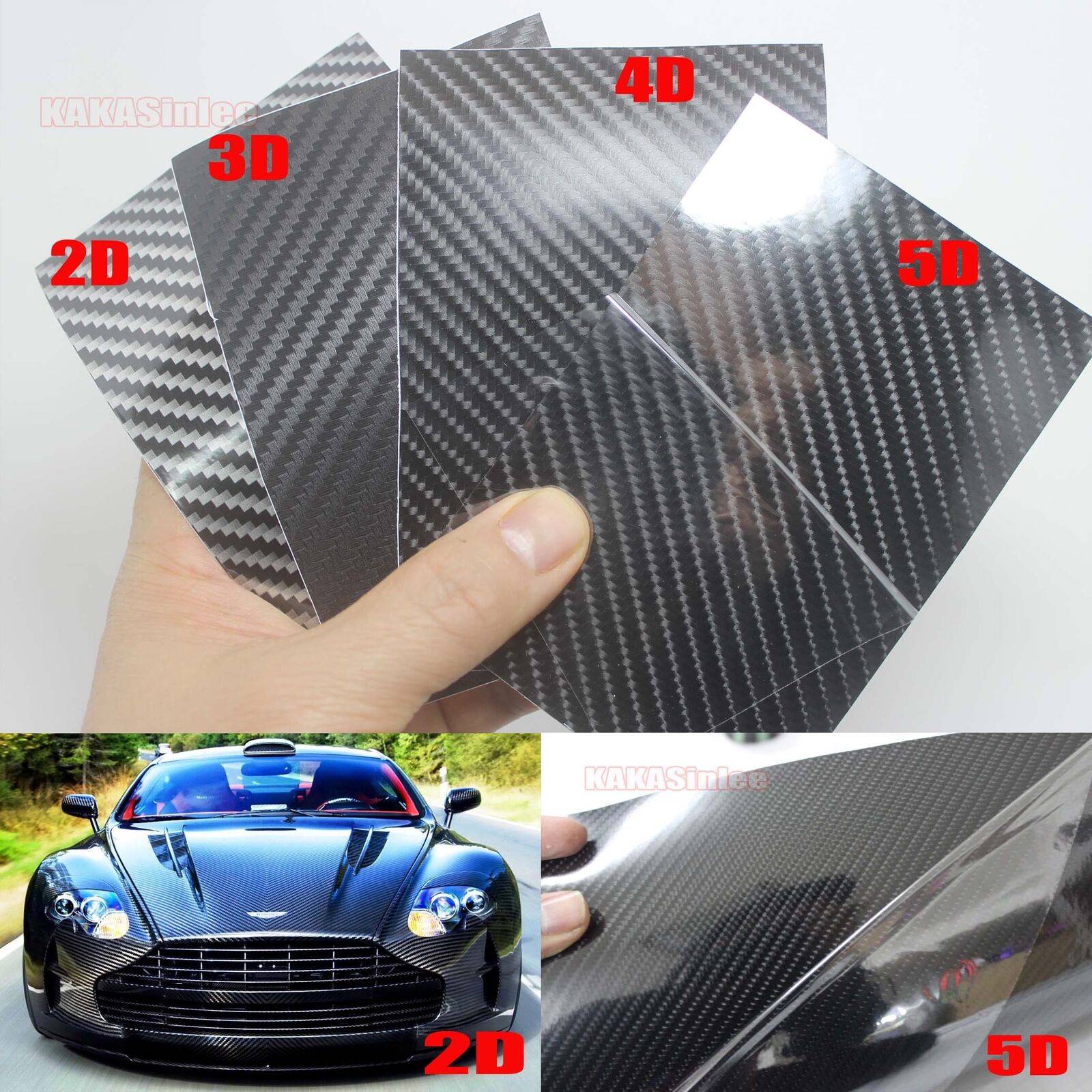 x Test Sample Car 3D 4D 5D Carbon Fiber Vinyl Wrap Sticker Black 669591799856 | eBay