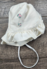 Baby Girl Clothes New Made In USA Size 10 Newborn to 3M Vintage Rose Lace Bonnet