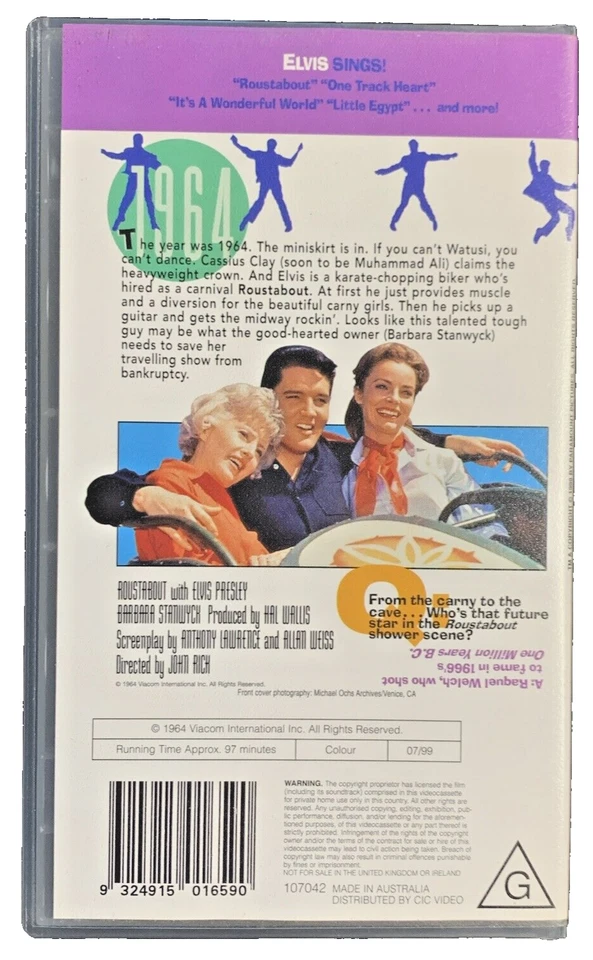 Roustabout (1964) PAL VHS Video Cassette Elvis Presley Made In Australia - Image 2 of 3