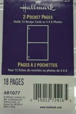 HALLMARK AR1077 2-POCKET ALBUM REFILL PAGES  18 Count  NOS in Wrap  Free Ship