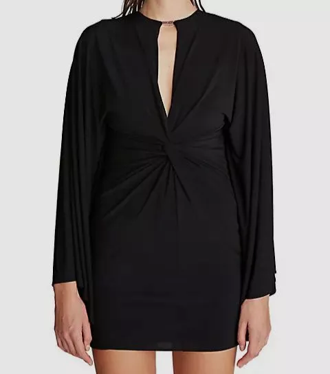 346 Halston Women s Black Carolina Kimono Sleeve Cutout Jersey