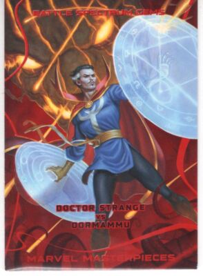 Marvel Masterpieces 2022 Red Battle Spectrum Gems [50] Chase Card BS-6 Doctor 