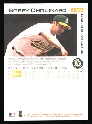 Bobby Chouinard 1997 Fleer #187 BASEBALL Card - Picture 2 of 2