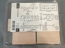 Stampin Up Retired Wood "For a Friend" Set of 6, New unmounted