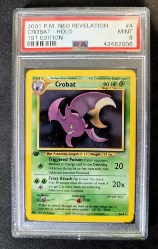 Crobat - PSA 9 - 4/64 - Holo Rare - 1° Edizione - Carta Pokemon - Neo Revelation