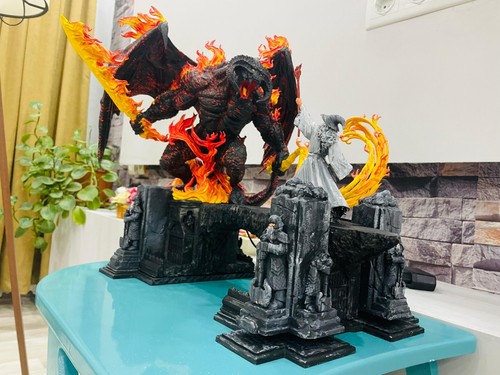 Epic Balrog Vs Gandalf Diorama LED Modification - Large Size, Balrog Figur - Bild 3 von 12