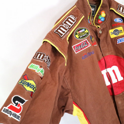 CHASE AUTHENTICS m&m's Racing Jacket Brown with Patch Size CHASE AUTHENTICS m&m's Racing Jacket Brown with Patch Size