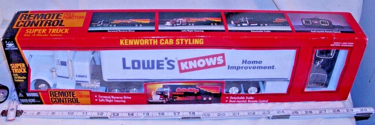 NEW BRIGHT KENWORTH SUPER TRUCK LOWES SEMI BATTERY TOY NEW IN BOX