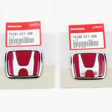 96-00 Honda Civic EK JDM RED H Type R - Front Rear Emblem 2PCS Set 92-95 Accord