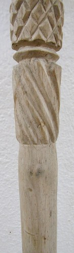 Vintage Nigerian Carved Light Wood Elephant Topped Walking Stick Cane - Picture 4 of 9