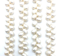 Unique "Slant" SIDE DRILL Natural Fresh Water White Potato Pearls 9x6mm 12x8mm