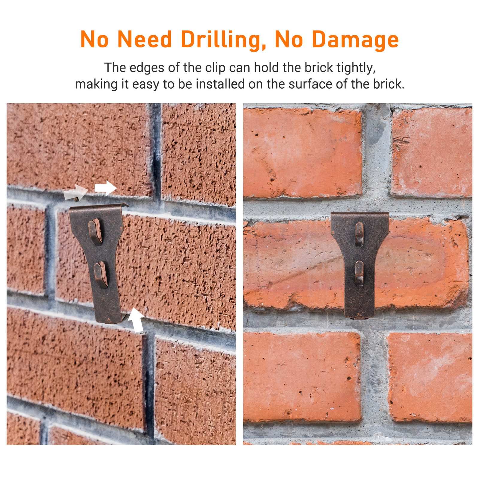 10Pcs Brick Hook Clips For Hanging Wall Heavy Steel Brick Hanging Clips