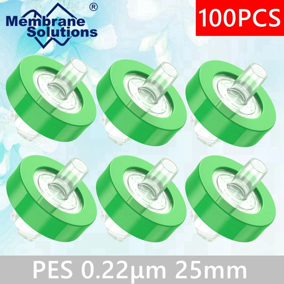 Syringe Filter PES(Polyethersulfone) 0.22μm 25mm Non Sterile Hydrophilic 100/pk