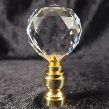 Detailed CUT CRYSTAL LAMP FINIAL for old antique shade or lampshade
