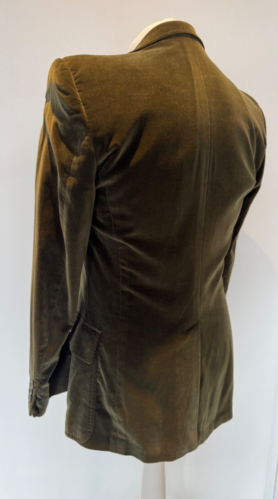 Splendida giacca in velluto da sera verde YSL Yves Saint Laurent piccola