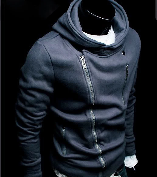 Chaquetas para Hombres Calce Ajustado Cremallera Sudaderas con Capucha Abrigos Informales Mangas Largas Cálidas para Invierno Foto 3 de 4