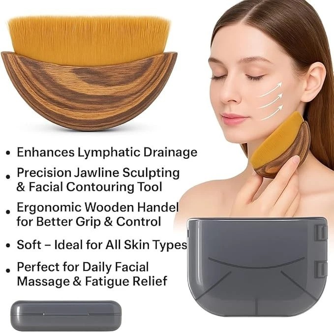 2/1PCS Lymphatic Drainage Massage Face Contour Brush Dry Brushing Face Brush US