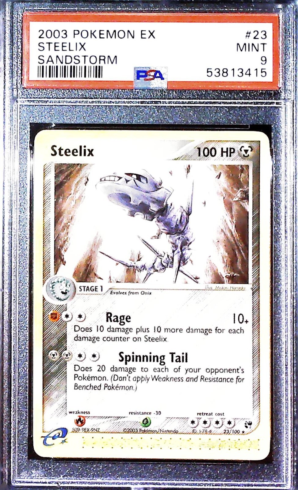 Pokémon EX Sandstorm Regular Finish Steelix 23/100 - PSA 9