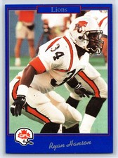 1991 JOGO CFL Ryan Hanson British Columbia Lions #187