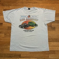 Vintage 90s Single Stitch Made In USA Racing Car Retro Blue T Shirt Men’s XL