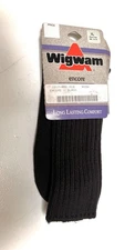 NEW Wigwam F1217 95% Cotton Crew Heavyweight Sock 1 pair 12-15 XL Black USA