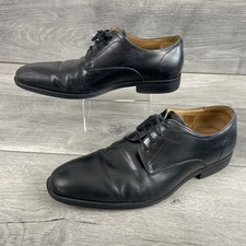 John White Shoes Mens Size 9 Black Leather Formal Oxford Lace Up Leather