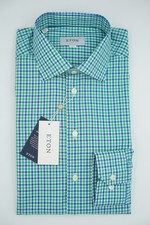Men Eton Signature Twill Shirt Single Cuff Size 42 16.5 Contemporary