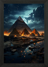 Egyptian Pyramid Framed Wall Art Poster Canvas Print Picture