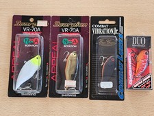 Lot of 4 Lipless Fishing Lures (2x Shimano Scorpion, 1x Evergreen, 1x DUO )