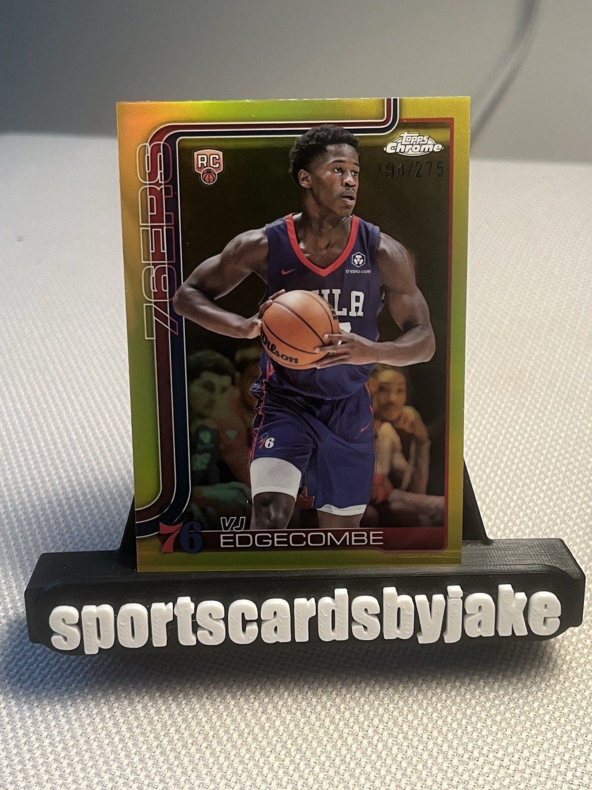 2025-26 Topps Chrome - VJ Edgecombe #253 Yellow Refractor /275 (RC)