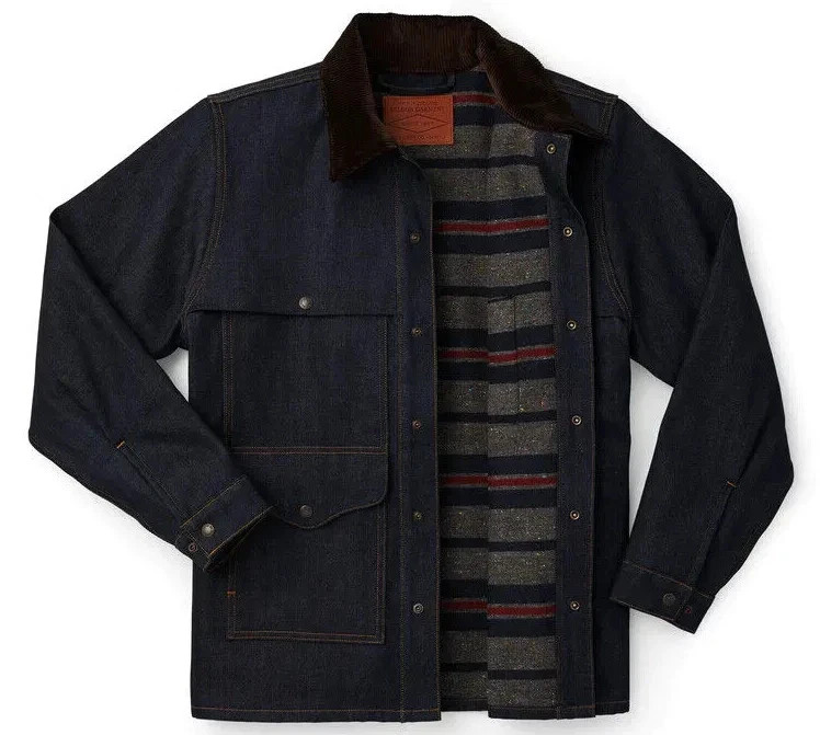 Filson Lined Denim Cruiser Jacket NWT Raw Indigo USA Made Wool