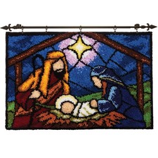 Herrschners Stained Glass Nativity Latch Hook Kit