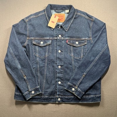 Levi's Denim Trucker Jacket Men's Size XL Dark Blue