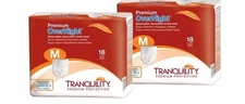 Set Of 2 Tranquility Disposable Underwear Medium 18 Ct Ea 36 Total Same Day Ship