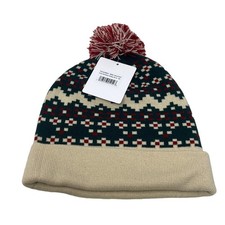Life Is Good A So Chill Beanie Hat One Size Holiday Fair Isle Spruce Green NEW