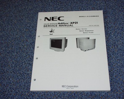 NEC Service Manual Multisync XP21 Computer Display Monitor JC-2143UMA