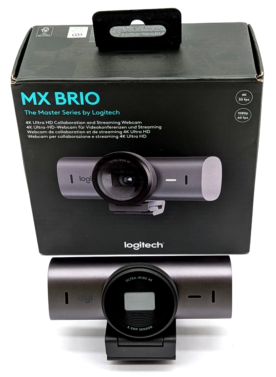 Logitech MX Brio Ultra HD 4K Webcam AI Noise Reduction USB Streaming - Boxed