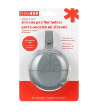 Skip Hop Grab  Go Silicone Pacifier Holder - Grey