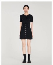 Sandro Women's Metal snap Pocket black Knitted Dresses