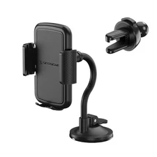 4 in 1 Car Phone Mount with Suction Cup and Vent Clip for Hands-Free Use