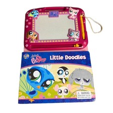 Littlest Pet Shop Little Doodle Magnetic Drawing Board Book Pink Phidal 2008 LPS