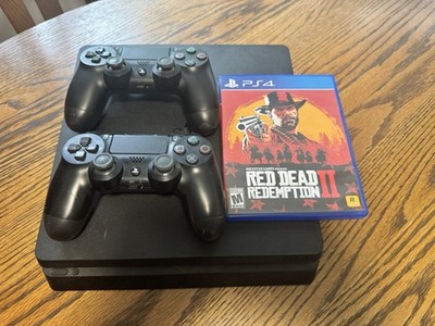 Sony PlayStation 4 Black Console Bundle w/ 2 Controllers + RDR2
