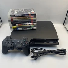 PlayStation 3 PS3 CECH-3002B Console + Controller + Power + 7 Games - Tested