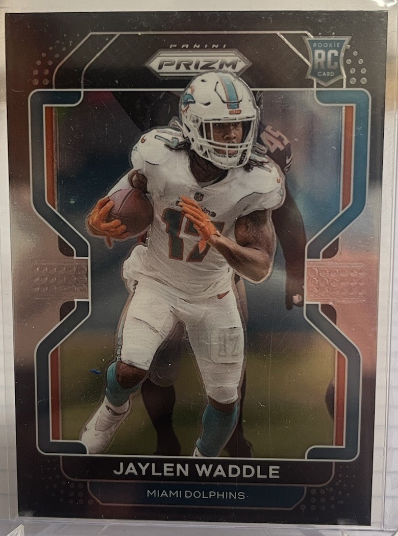 Jaylen Waddle 2021 Panini Chronicles Prizm Black Rookie #PB-10 Miami Dolphins
