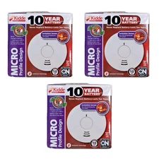 Kidde 3-Pack: i1040 10-Year Sealed-In Battery-Powered Ionization Smoke Alarm 🆕