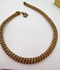 Vintage Necklace Miriam Haskell Seed Pearl Rope Brass Tube NEEDS NEW CLASP 15 in
