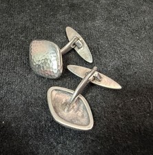 Alte Manschettenknöpfe 835 Silber Hammerschlag Design 10,6g Vintage Punziert