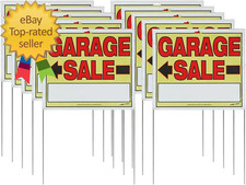3905 Garage Sale Sign, Assembled with Metal U-Stake, Double Sided, 14" X 22" In