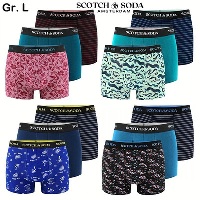 SCOTCH & SODA Boxershorts 3x Gr. L Bunt Neu & Ovp 36/38 Herren Cotton-Stretch